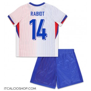 Francia Adrien Rabiot #14 Seconda Maglia Bambino Europei 2024 Manica Corta (+ Pantaloni corti)